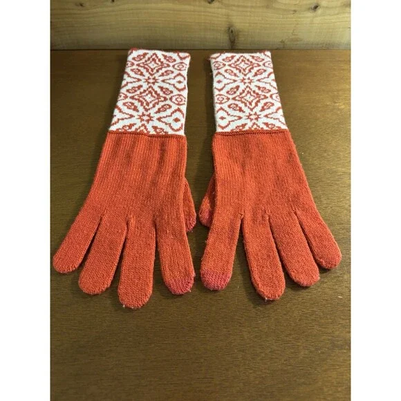 Vera Bradley Gloves Orange Silhouette Pattern Long Foldable Versatile Soft - Picture 1 of 9